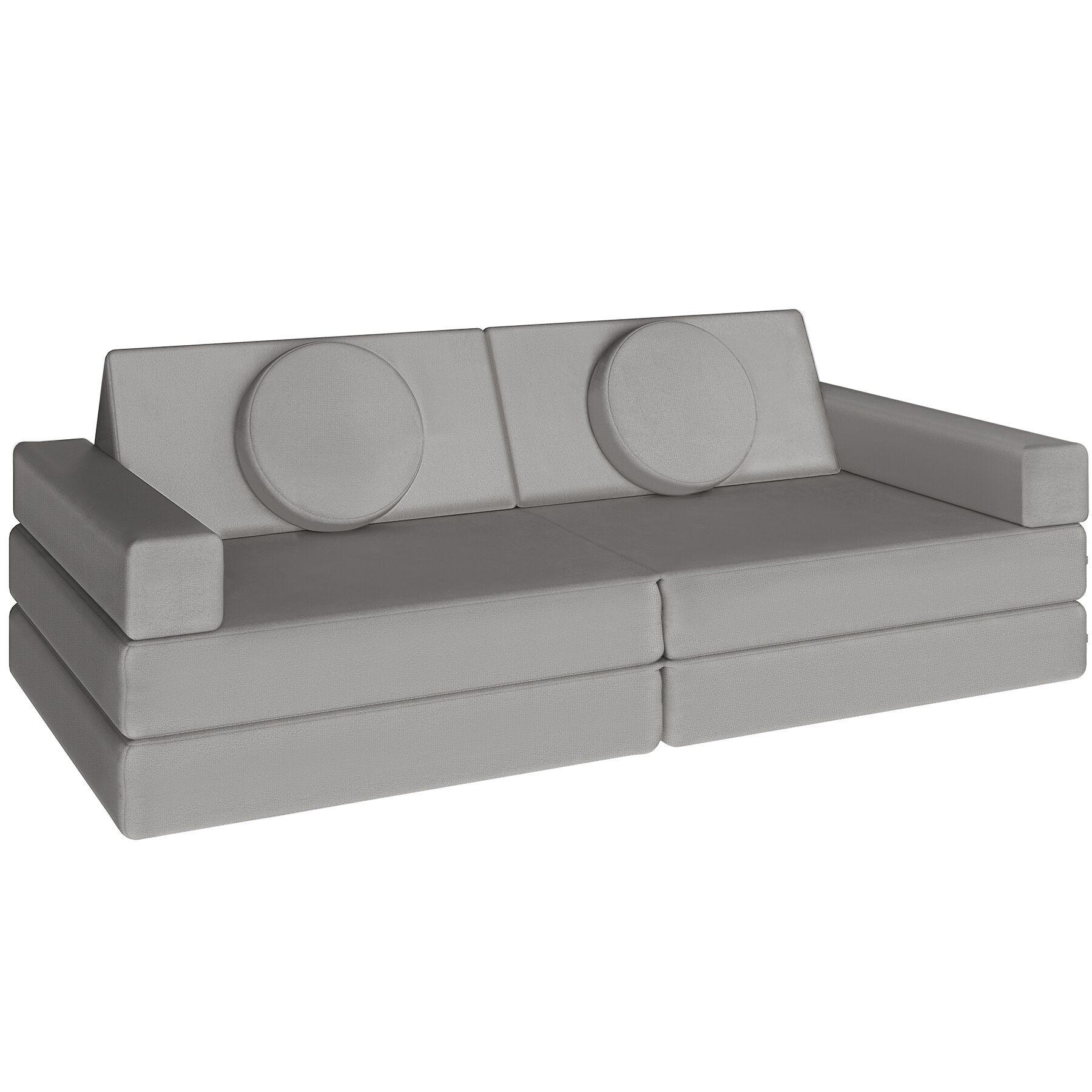 SPIELSOFA Lilly,stapelbar,grau - Grau, Textil (120/45/60cm) - tectake