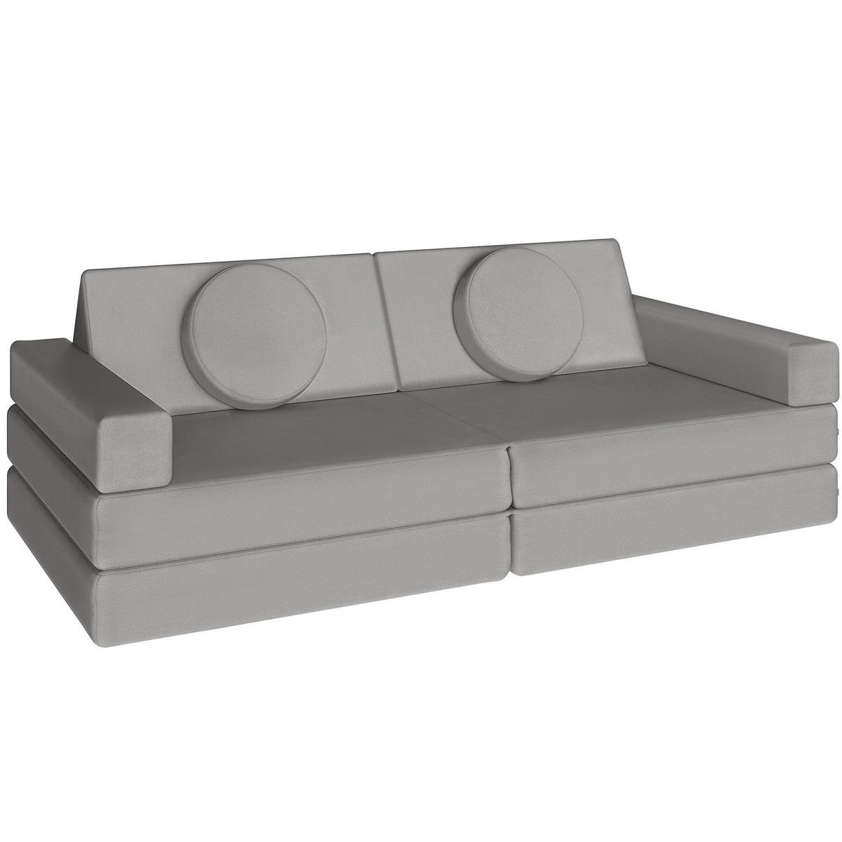 SPIELSOFA Lilly,stapelbar,grau - Grau, Textil (120/45/60cm) - tectake