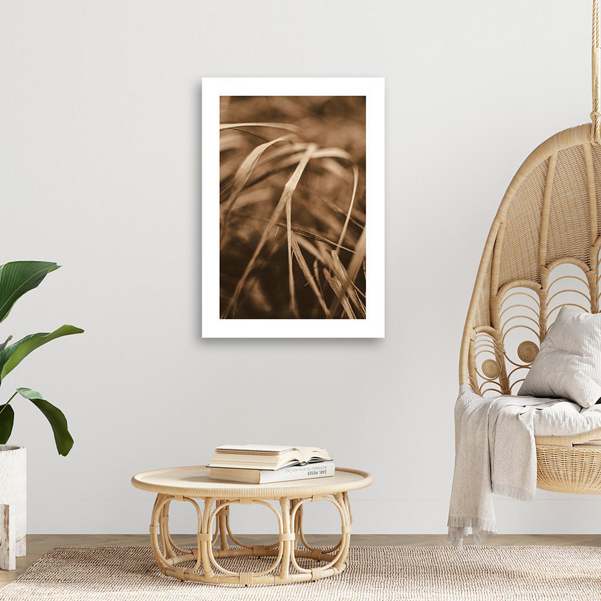 WANDBILD trockenes gras - Beige, Textil (40/60cm) - Feeby