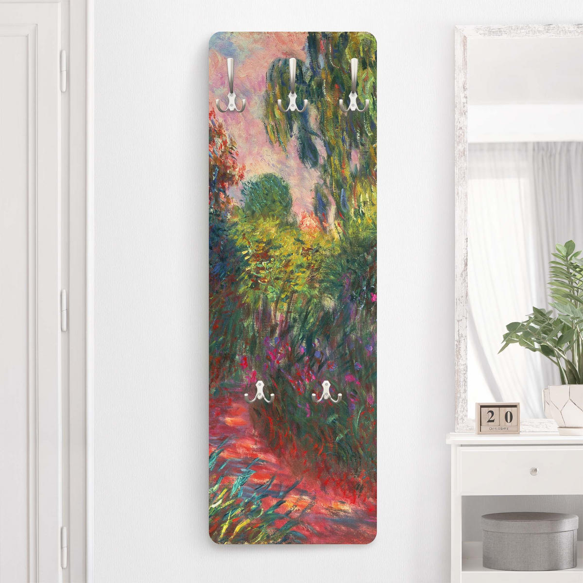 WANDGARDEROBE - Claude Monet Japanische Brücke im Garten von Giverny 34/105 cm - Multicolor, Holzwerkstoff (34/105/1.6cm) - Bilderwelten