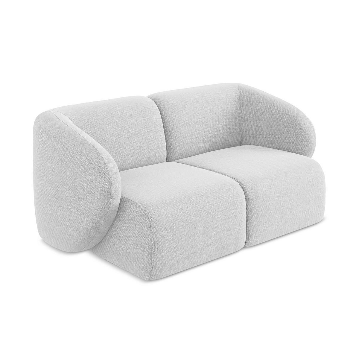 2-SITZER-SOFA Bouclé Stoff Grau - Silberfarben/Schwarz, Holzwerkstoff/Kunststoff (174/75/94cm) - LaMiaSofa