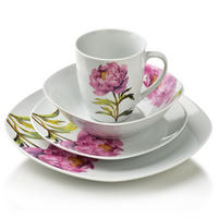 GESCHIRR-SET Lea 16-tlg Rosa 30/30/40cm Porzellan - Rosa, Keramik (30/40/30cm) - Mondex