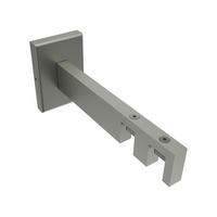TRÄGER FÜR INNENLAUFSTANGEN 14x35 mm, Smartline 2-läufig lang, Edelstahl-Optik - Edelstahlfarben, Metall (14.5/6.5/4.5cm) - INTERDECO