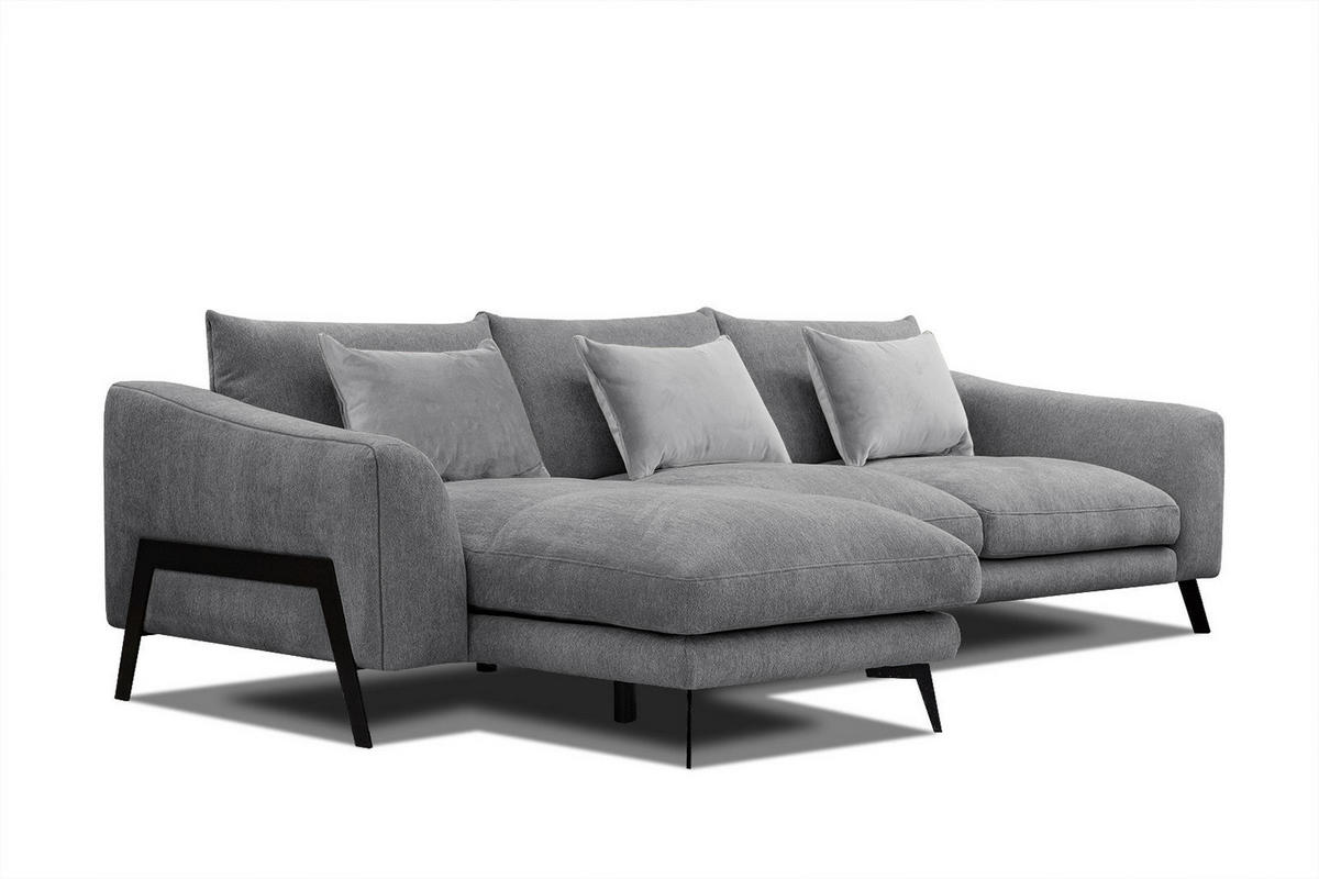 ECKSOFA WINTER 4-Sitzer, grau - Schwarz/Grau, Holzwerkstoff/Textil (158/269cm) - Courtois Laville