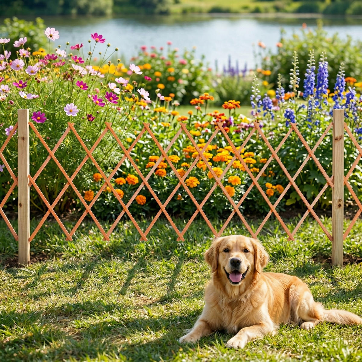 3XRANKGITTER - Orange, Holz (90/310/1.5cm) - Relaxdays