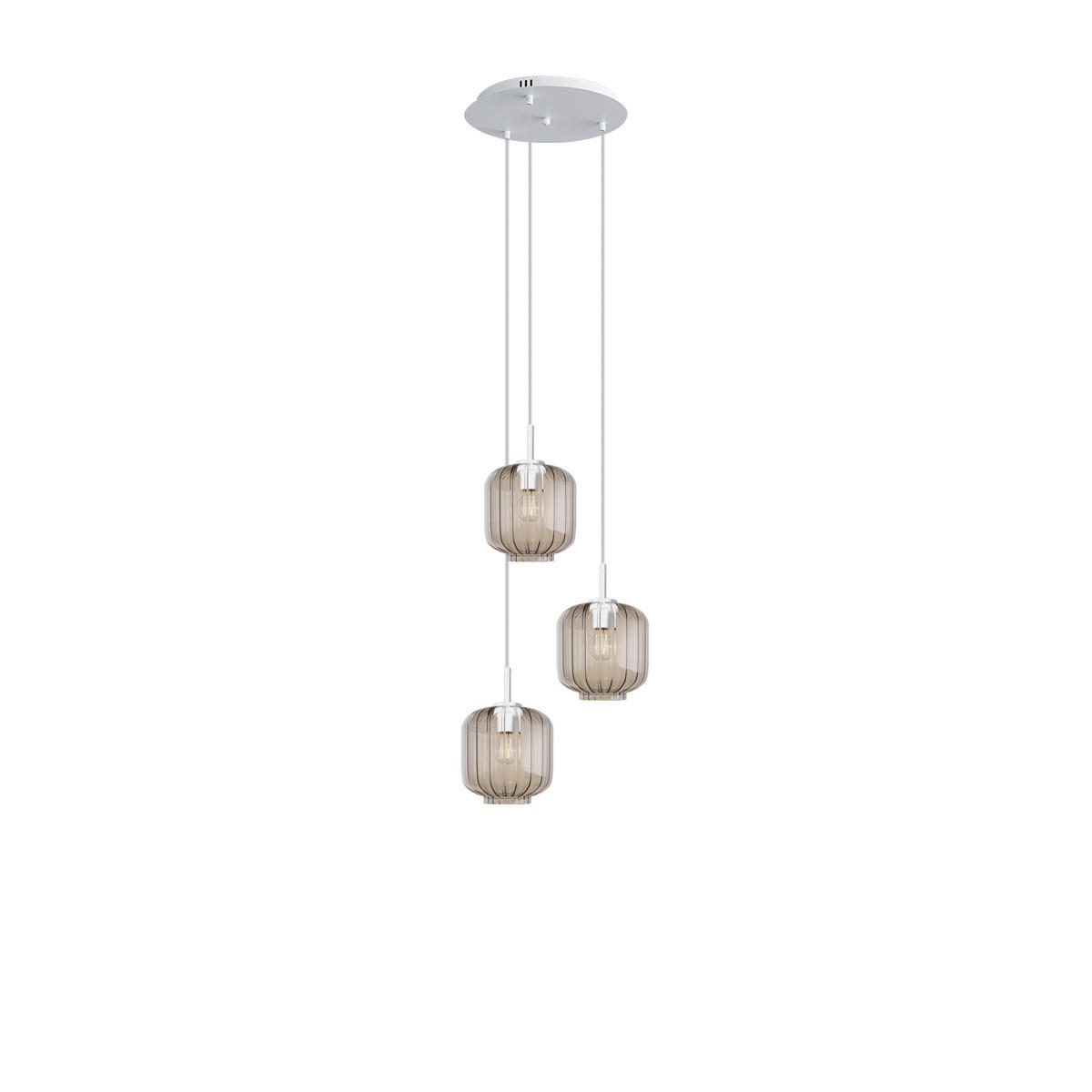 GALERIELEUCHTE Velo 3-flammig Klar Ø 20cm - Klar/Weiß, Glas (20/20/20cm) - s.luce