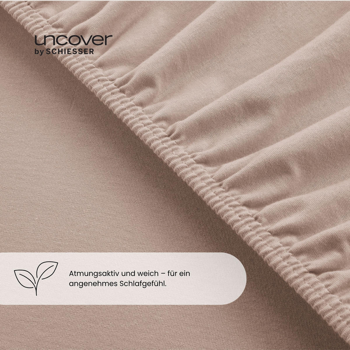 SPANNBETTLAKEN New Jersey - 100% Baumwolle - 100x200 cm - Taupe - Taupe, Textil (100/200cm) - Uncover by Schiesser