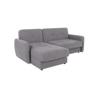 ECKSOFA Lupo Grau Mikrofaser - Schwarz/Grau, Holz/Kunststoff (232/147cm) - S-Style Möbel