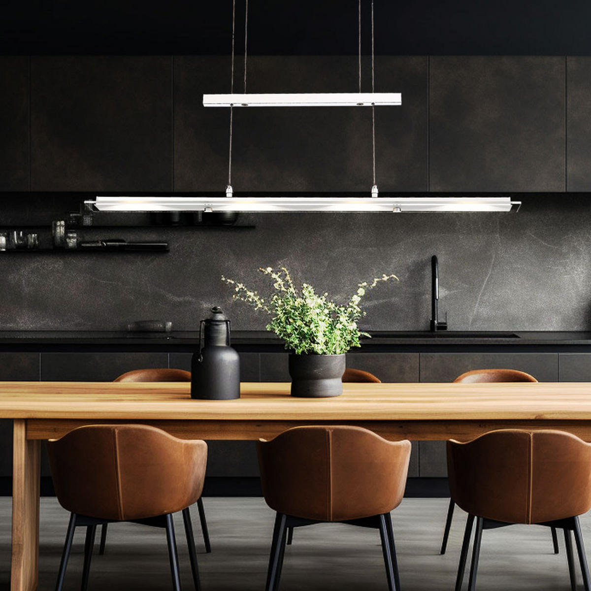 LED HÄNGELEUCHTE Janick Silber - Silberfarben, Glas (80/9/165cm) - Globo Lighting