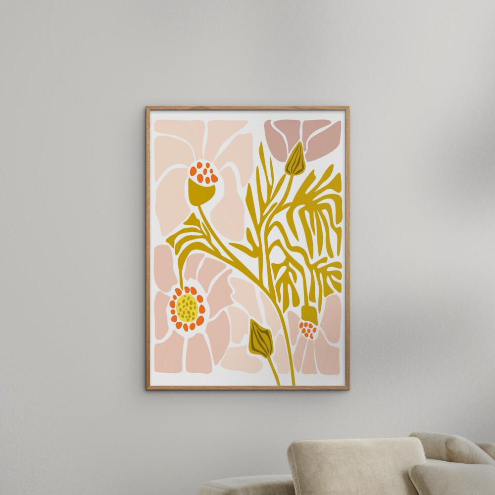POSTER Affordable Art Prints x Annick - Soft Pink Flower - Pink, Papier (50/70/0.1cm) - Poster&Frame