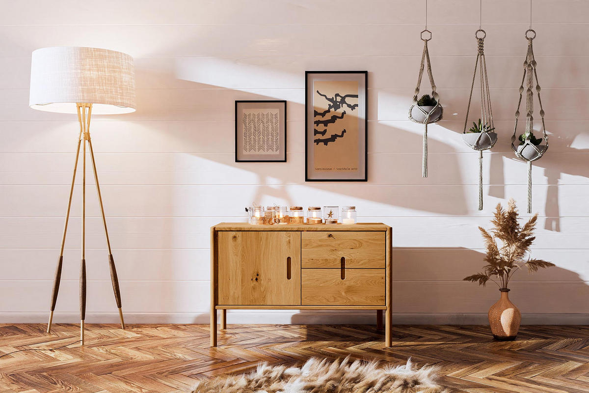 KOMMODE INA Wildeiche - Mokka, Holz (97/64/46cm) - byoak