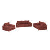 SITZGARNITUR 3+2+1 Alma Terrakotta Cord - Terracotta/Schwarz, Holz/Textil (210/81/93cm) - S-Style Möbel