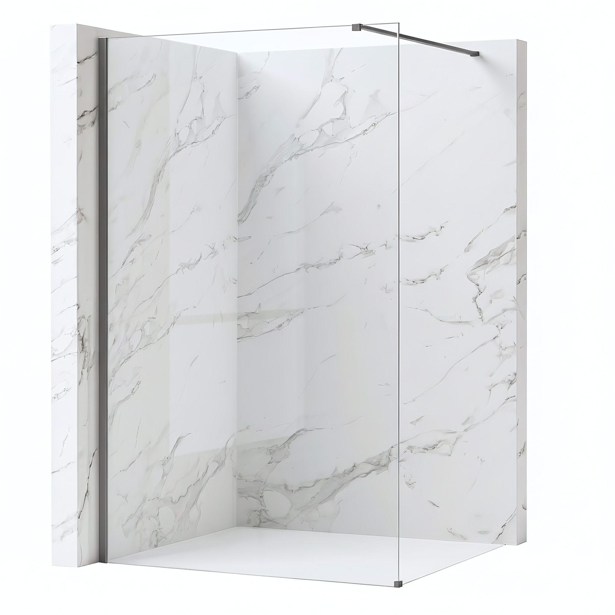 DUSCHWAND Rea Flexi Transparent / Titan 70 - Titanfarben, Glas (120/70/195cm) - REA