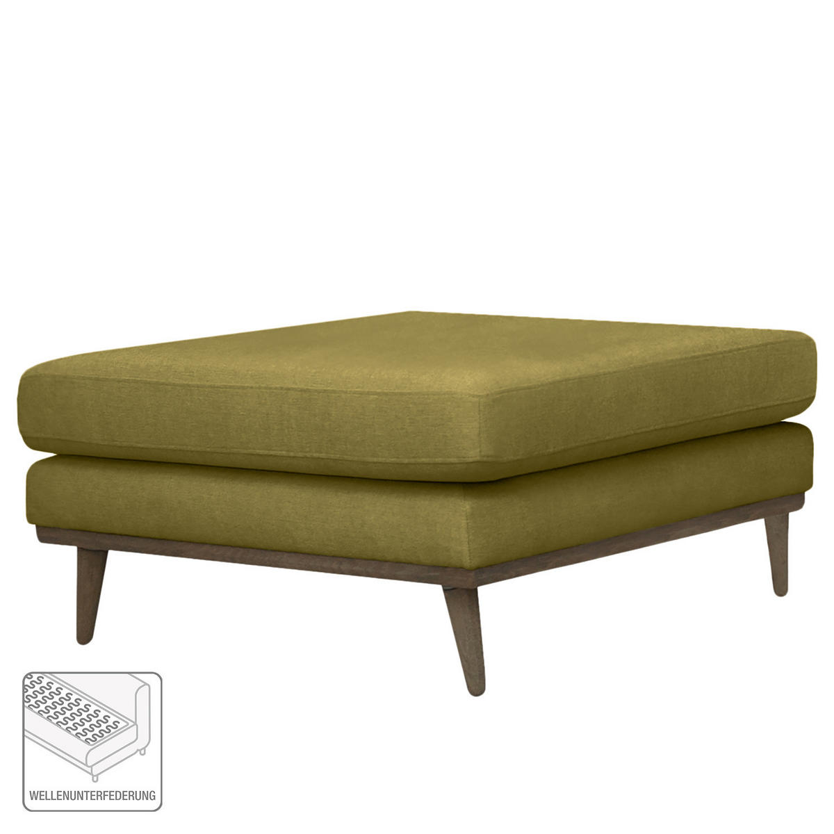 POLSTERHOCKER - Eichefarben/Olivgrün, Textil (85/43/60cm) - home24