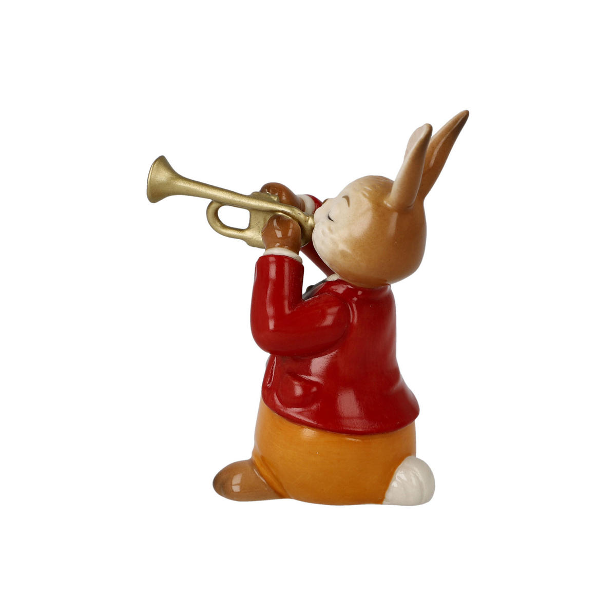 DEKOTIER Hase - Eifriger Trompeter, Steingut, Bunt, 8 cm - Multicolor, Keramik (6/8/4cm) - Goebel