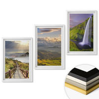 WANDBILDER 3er-Set - 40x60 cm Weißer Rahmen - Berglandschaften Wasserfall - Weiß, Kunststoff (40/60cm) - ArtPrintCave