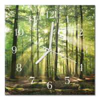 WANDUHR 30x30 cm - Waldnatur - Grün, Glas (30/30/0.4cm) - TULUP