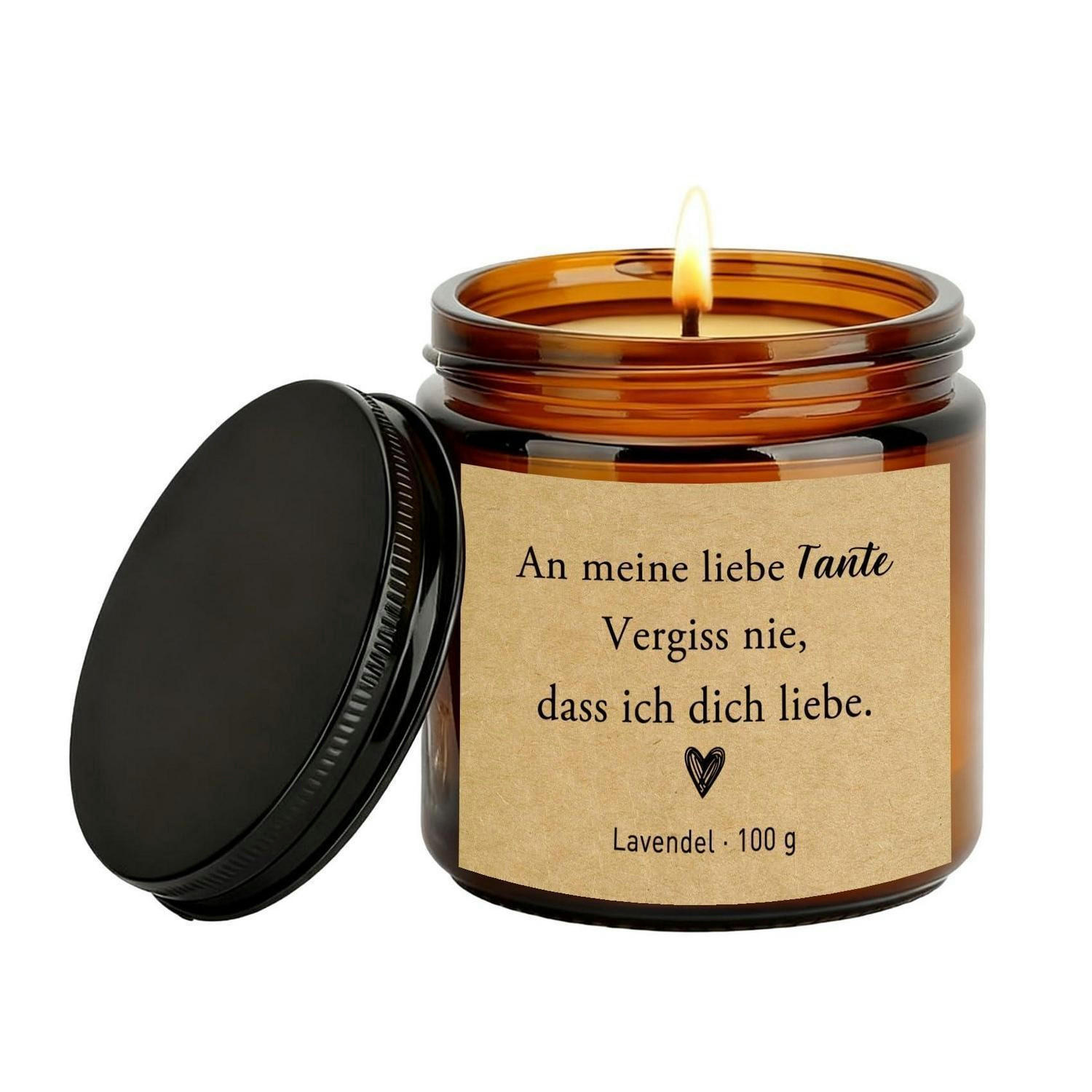 DUFTKERZE im Glas Lavendel 100 g - Braun, Paraffin (6.5cm)