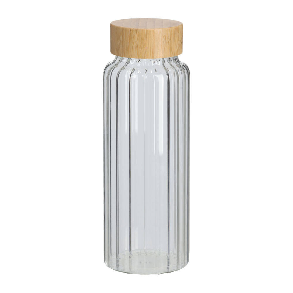 FLASCHE Bambusdeckel 1000 ml - Transparent, Glas (9/25.5/9cm)