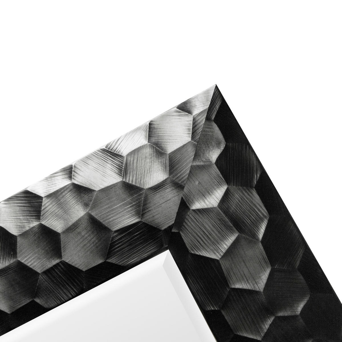 WANDSPIEGEL Ocre - Schwarz, Glas/Kunststoff (50/84/70cm) - [en.casa]