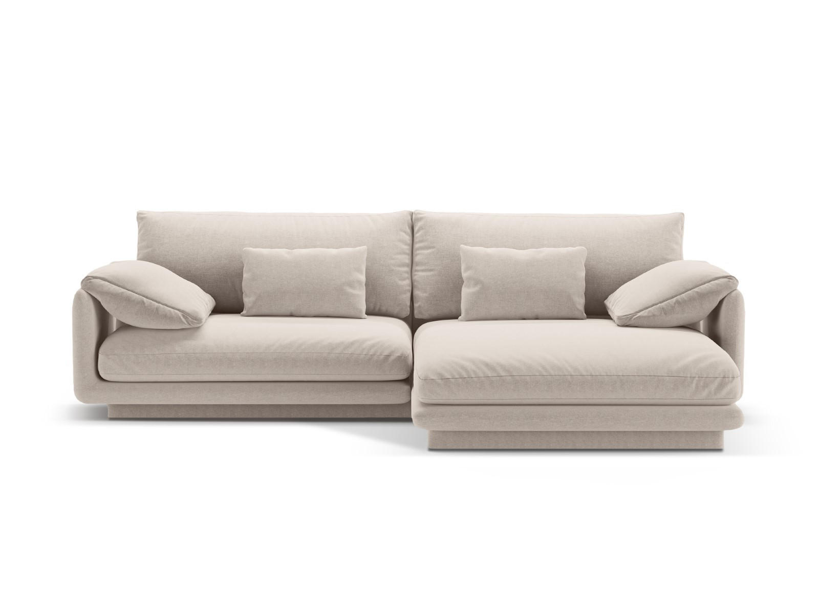 ECKSOFA rechts Torino aus strukturiertem Stoff leichtes beige 4 Sitzplätze - Creme, Textil (170/250cm) - Micadoni