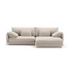 ECKSOFA rechts Torino aus strukturiertem Stoff leichtes beige 4 Sitzplätze - Creme, Textil (170/250cm) - Micadoni
