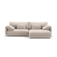 ECKSOFA rechts Torino aus strukturiertem Stoff leichtes beige 4 Sitzplätze - Creme, Textil (170/250cm) - Micadoni