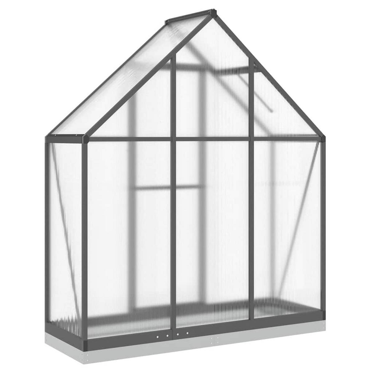 GEWÄCHSHAUS Mit Fundamentrahmen Anthrazit 169/58/202 Cm Alu - Anthrazit, Metall (169/202/58cm) - vidaXL