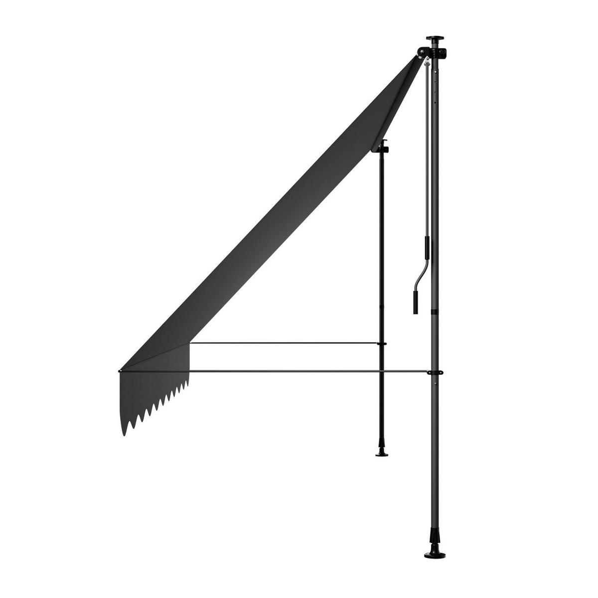 KLEMMMARKISE Kapstadt grau 350x120 cm - Grau, Textil (350/200/120cm) - Juskys