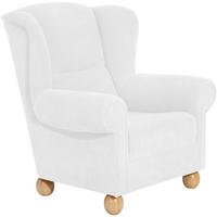 OHRENBACKENSESSEL Kasha Bezug Veloursstoff Buche natur / creme - Buchefarben/Creme, Kunststoff (93/103/87cm) - 58aufmkessel