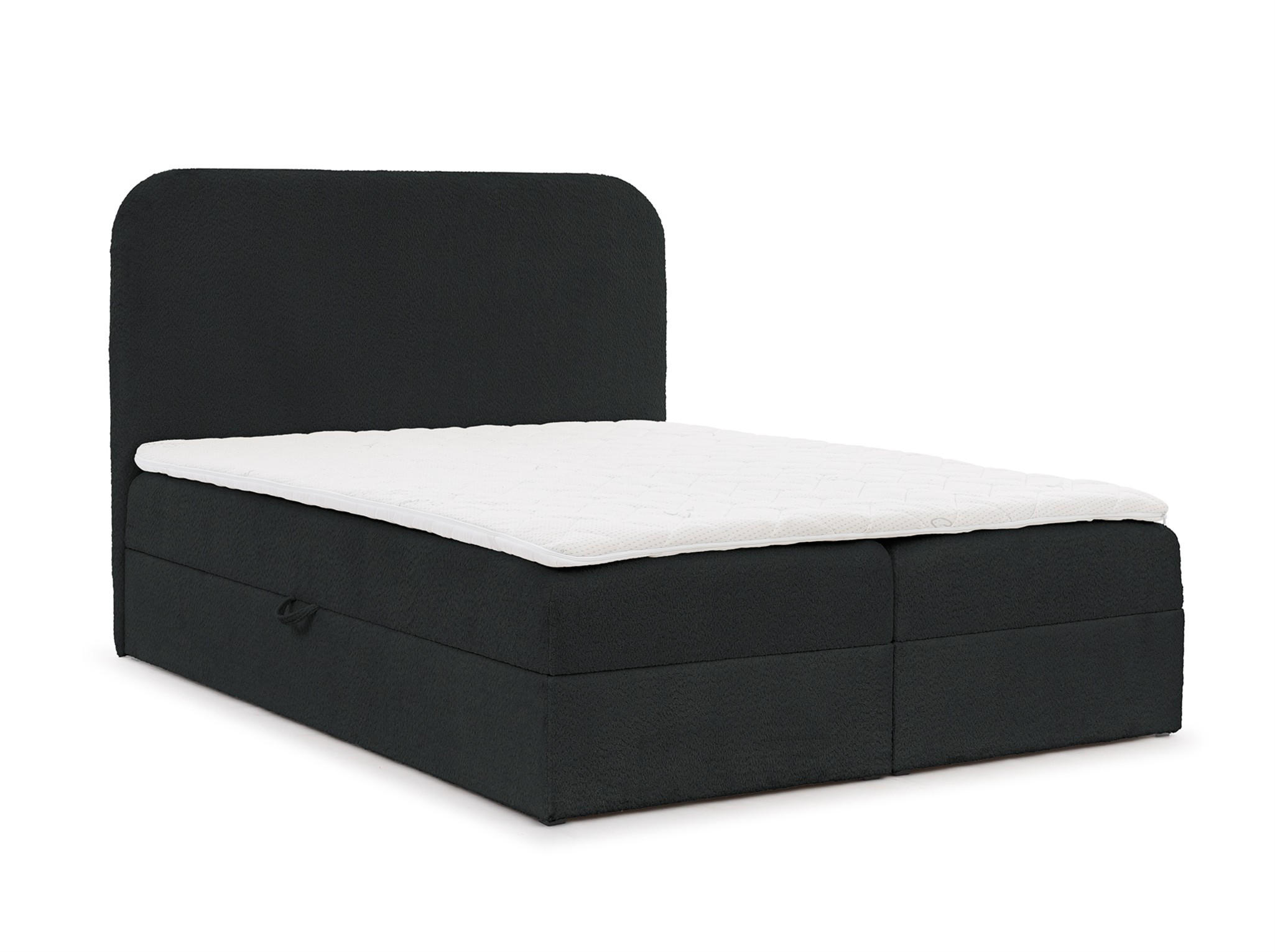 BOXBETT Amador In überlänge - Schwarz, Holzwerkstoff/Textil (200/220cm) - Fun Möbel