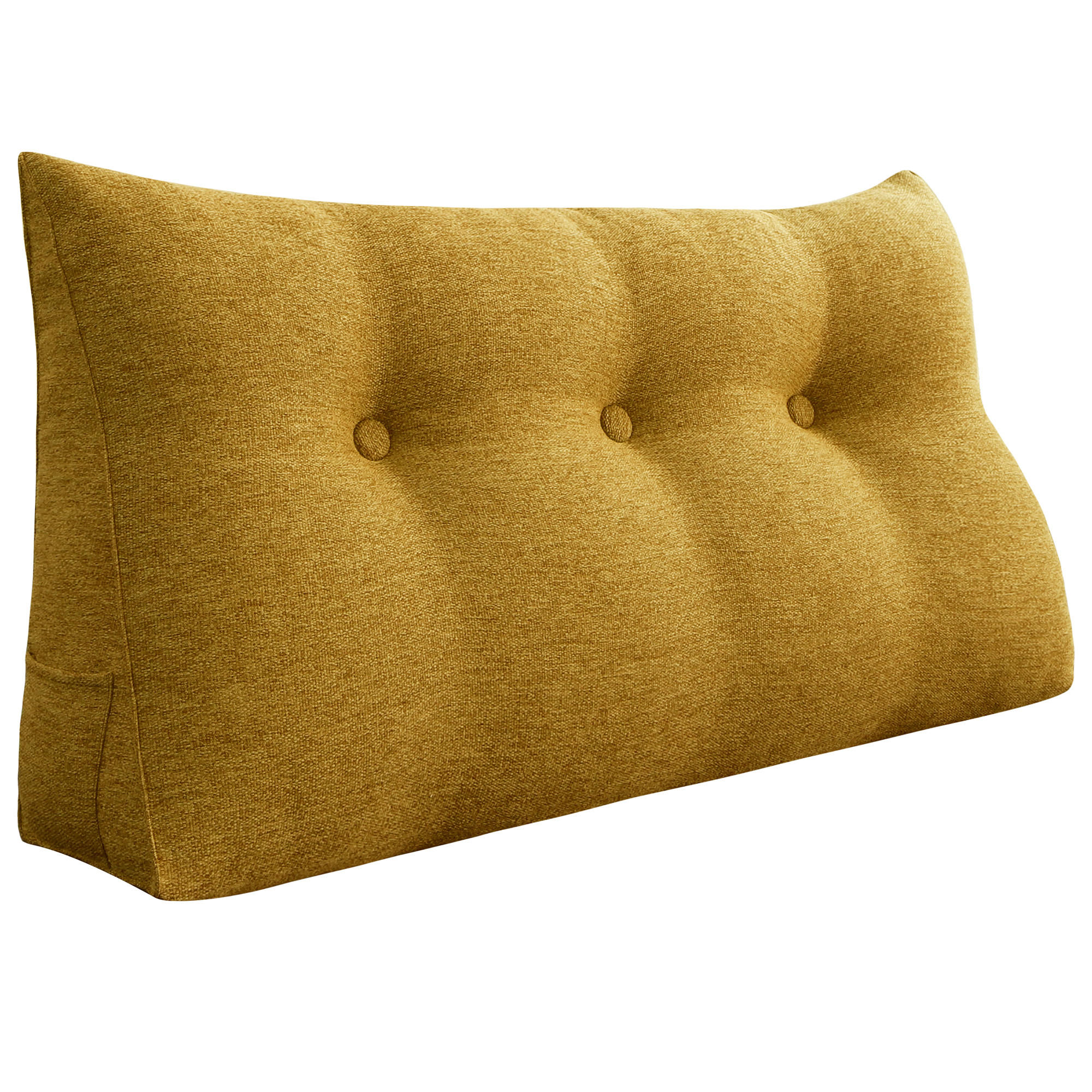 RÜCKENKISSEN für Bett Leinenlook Gelb 100 cm - Gelb, Textil (50/100cm) - Vercart