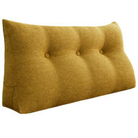 RÜCKENKISSEN für Bett Leinenlook Gelb 100 cm - Gelb, Textil (50/100cm) - Vercart