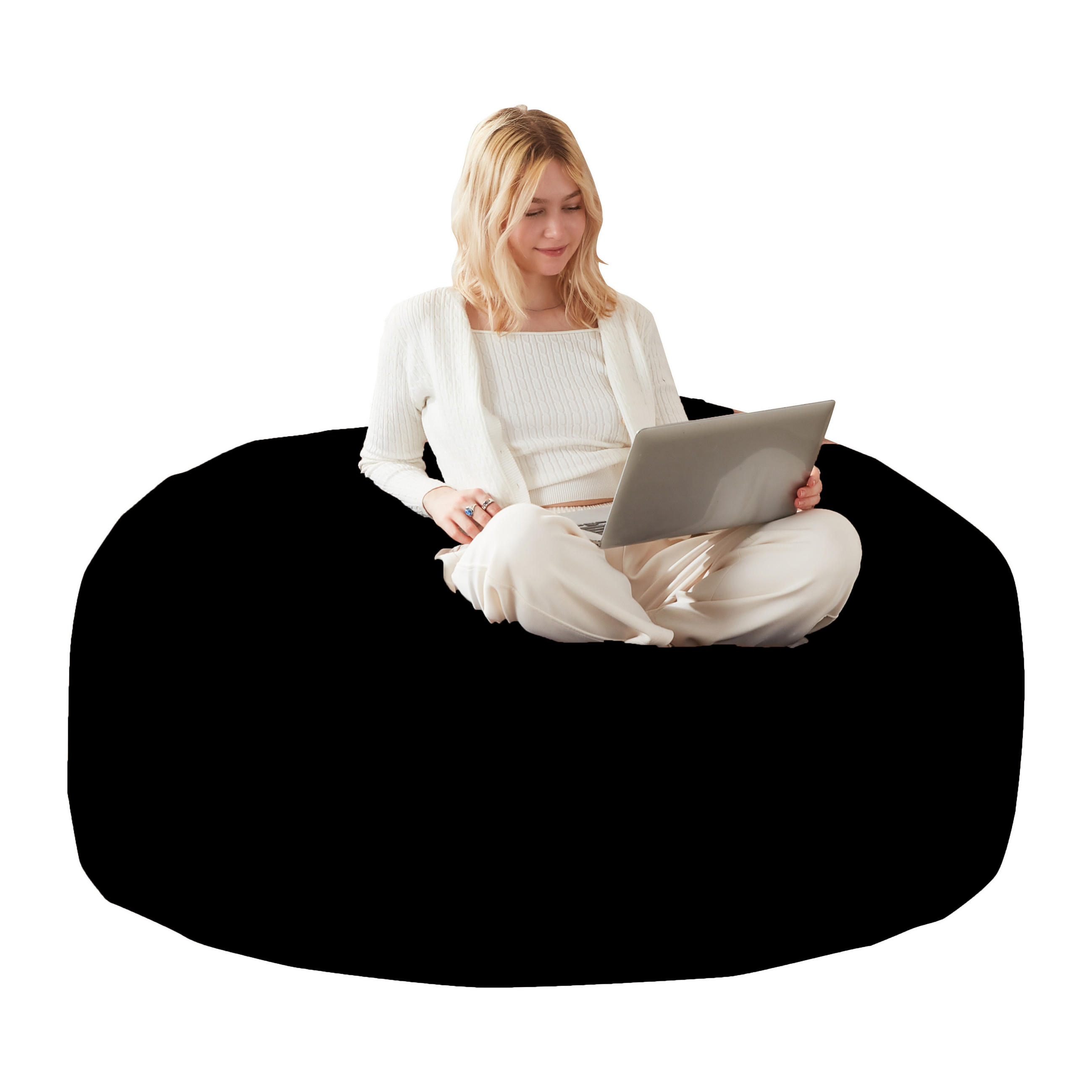 SITZSACK Schwarz klappbar - Schwarz, Textil (150/60/150cm) - WISHDOR