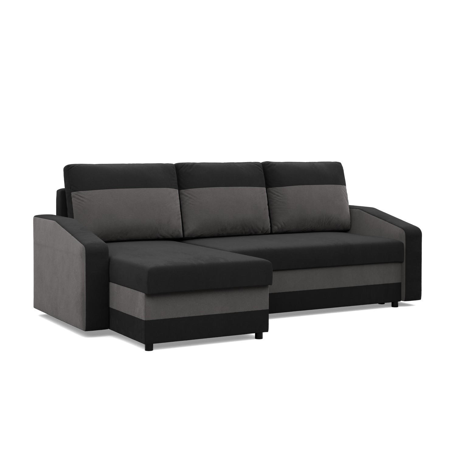 ECKSOFA MIT SCHLAFFUNKTION ORION, Schwarz + Weiß - Multicolor, Textil (231/140cm)