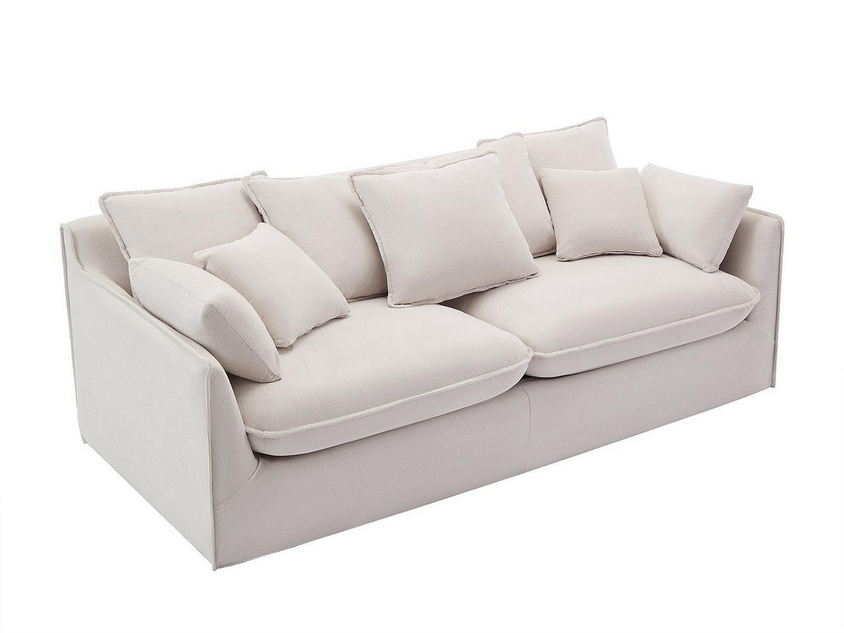 SOFA 3-Sitzer - Stoff - Beige - CABORNI - Beige, Textil (213/79/103cm) - Vente-Unique