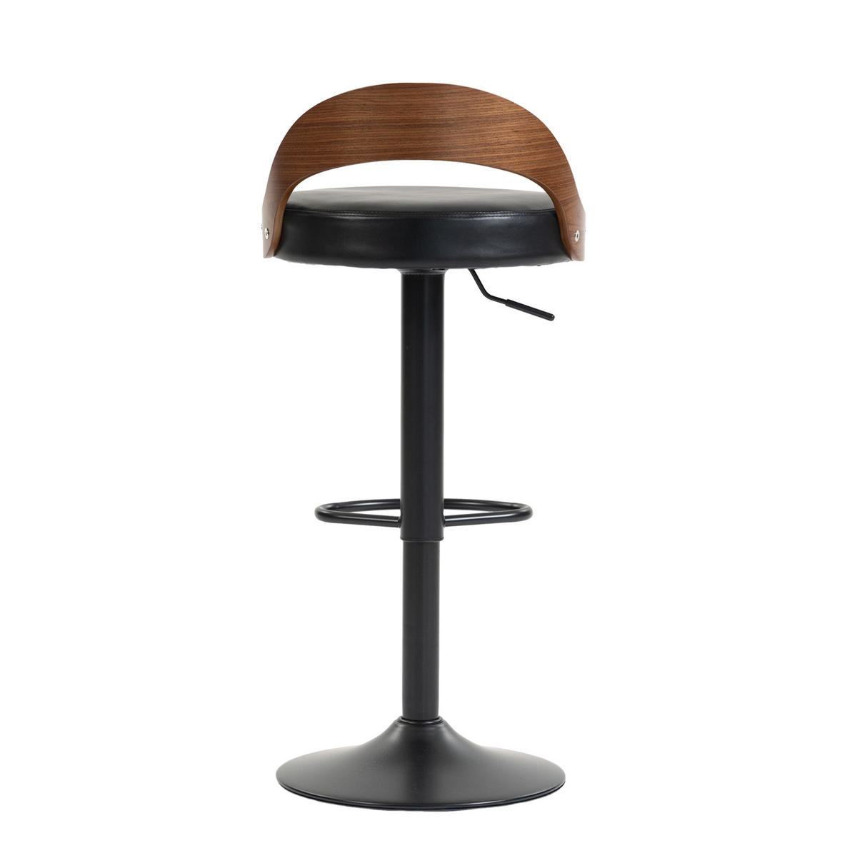 BARHOCKER 2er-Set mit Rückenlehne, 360° drehbar und höhenverstellbar - Schwarz, Kunststoff (42/77/42.5cm) - MIVRAY