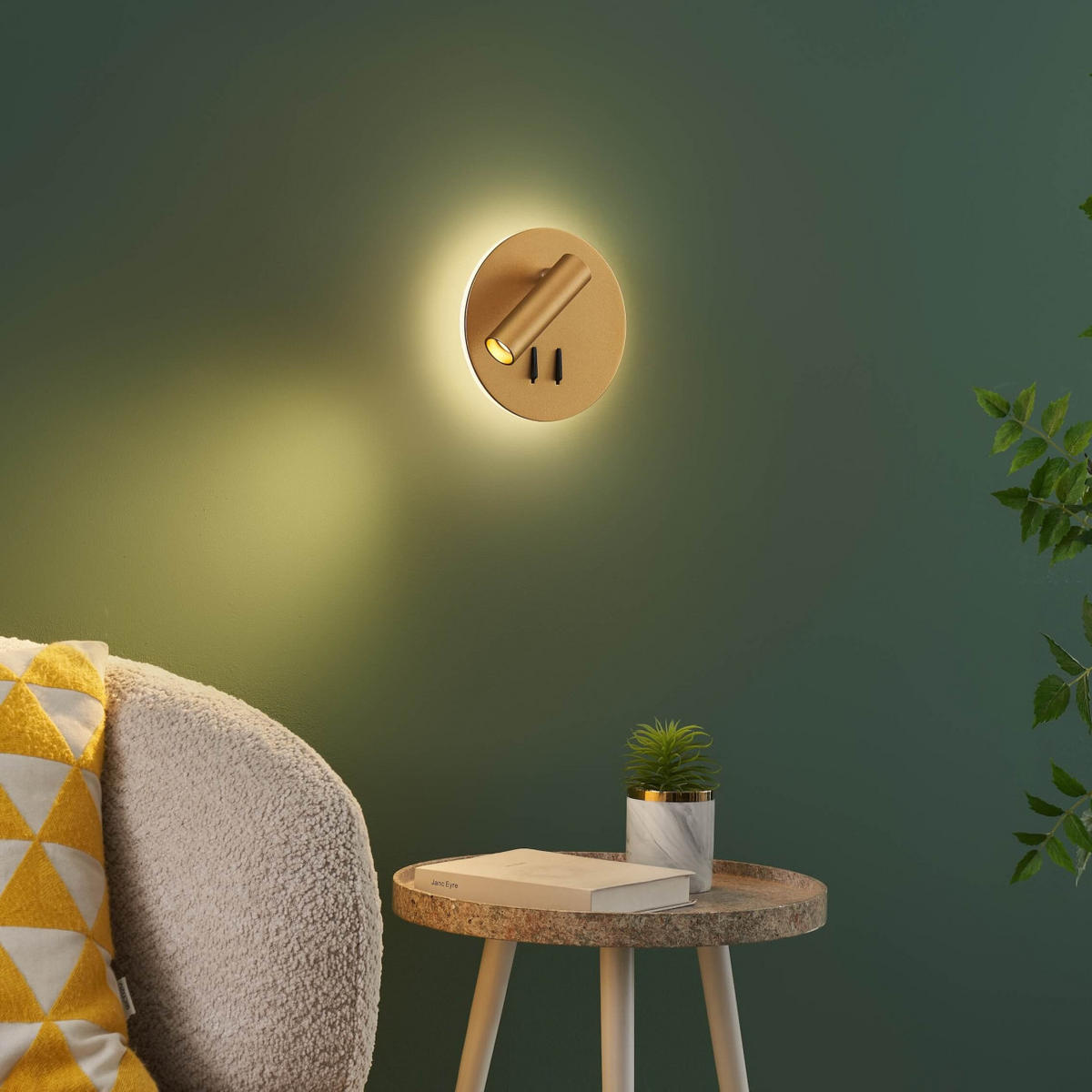 WANDLEUCHTE Bilbao, Gold, 10cm - Goldfarben, Metall (15/15/10cm) - KOSILUM