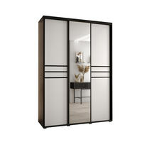 SCHWEBETÜRENSCHRANK 235,2/170/45 3-türig - Schwarz/Weiß, Holz/Metall (170/235/45cm) - Abiks Möbel