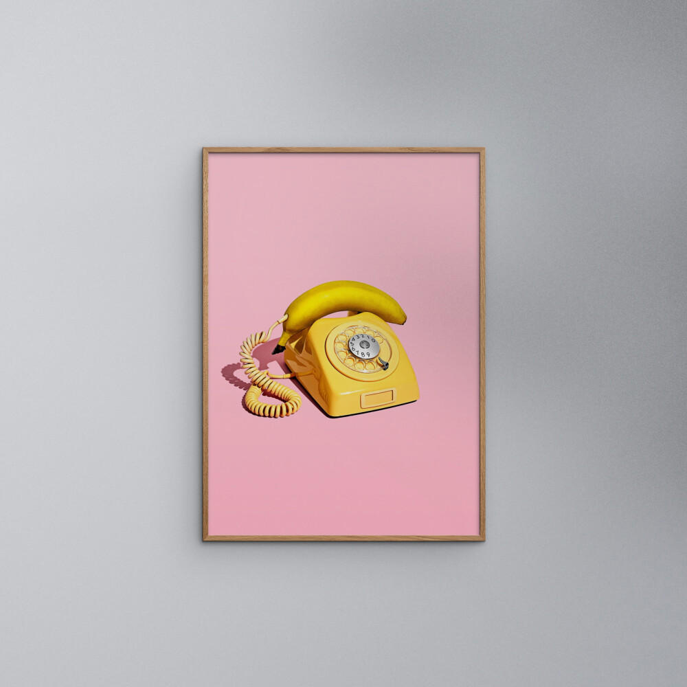 POSTER Supermercat - Banana phone - Pink, Papier (50/70/0.1cm) - Poster&Frame