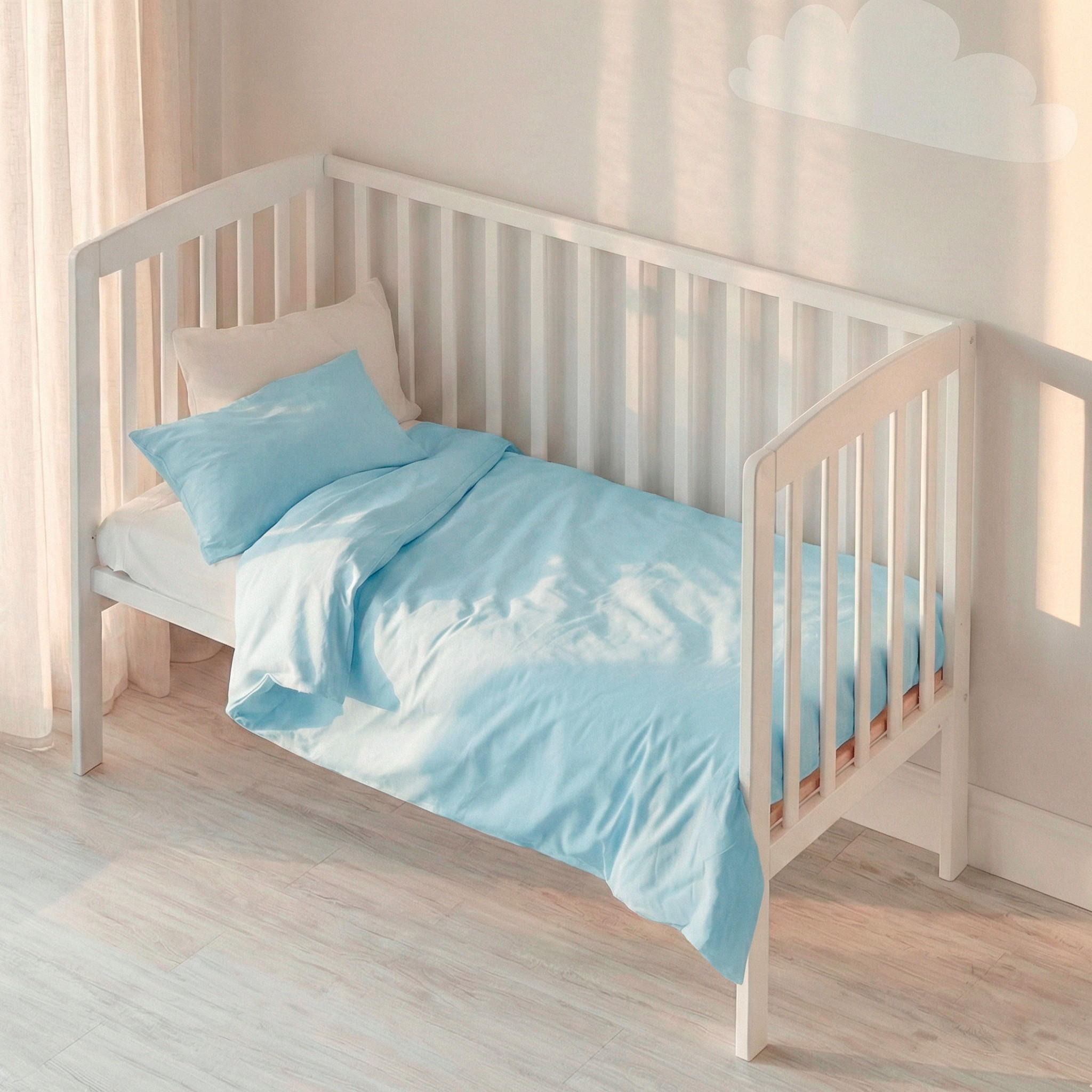BETTBEZUG 2er-Set teiliges basic 115x145 cm (kinderbett) blau - Blau, Textil (115/145cm) - Happy Friday