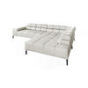 ECKSOFA NELSON Hellgrau Leder Relaxfunktion - Hellgrau/Schwarz, Leder/Metall (321/216cm) - KAWOLA