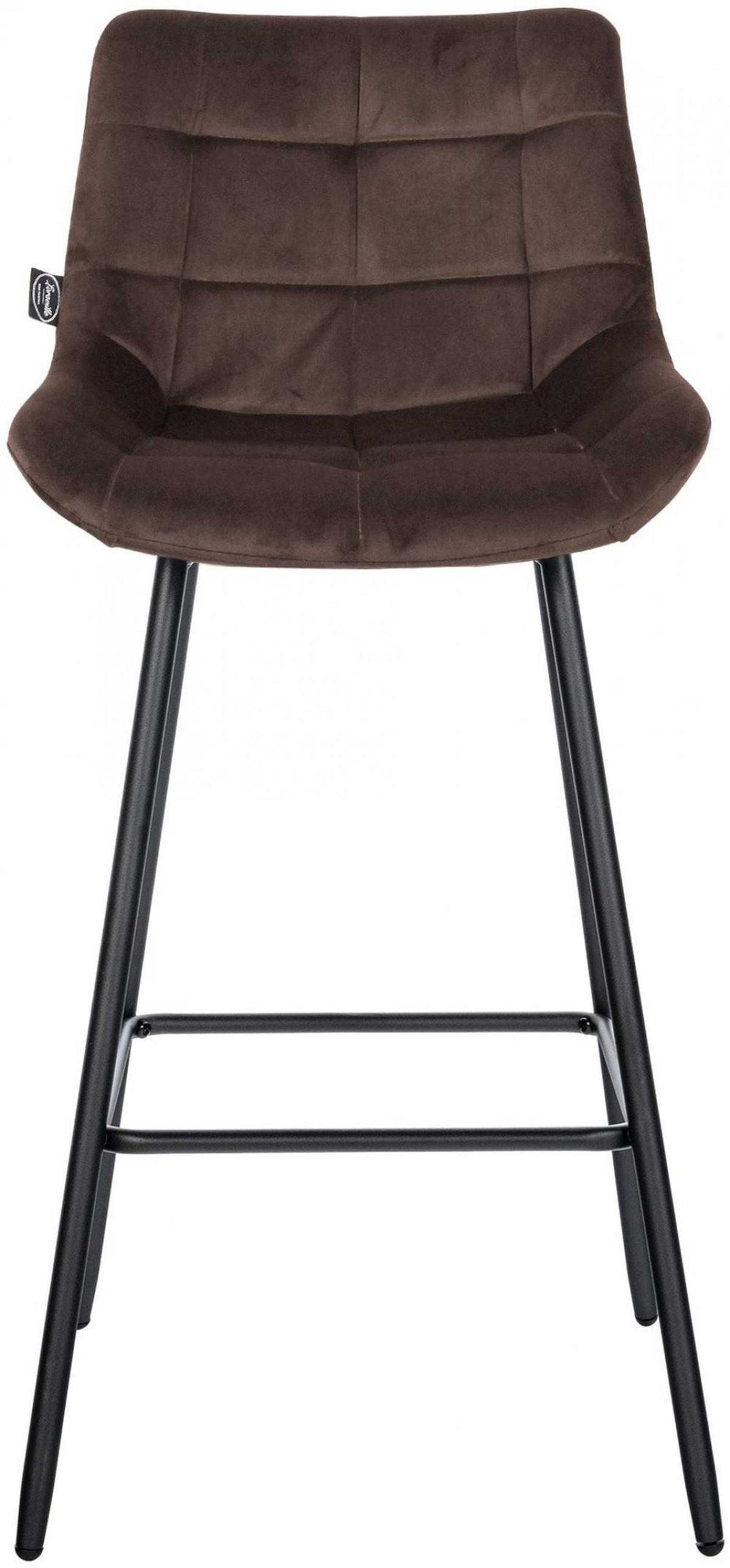 BARHOCKER Samt braun - Schwarz/Braun, Textil/Metall (49/104/56cm) - CLP