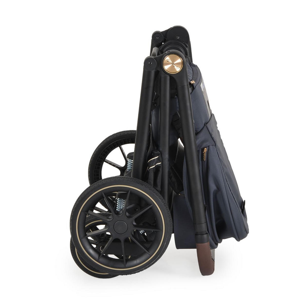 KOMBIKINDERWAGEN 2 in 1 Celebrity dunkelgrau Stoßdämpfer PU-Rollen Wickeltasche - Grau, Metall (96/60/100cm) - Cangaroo