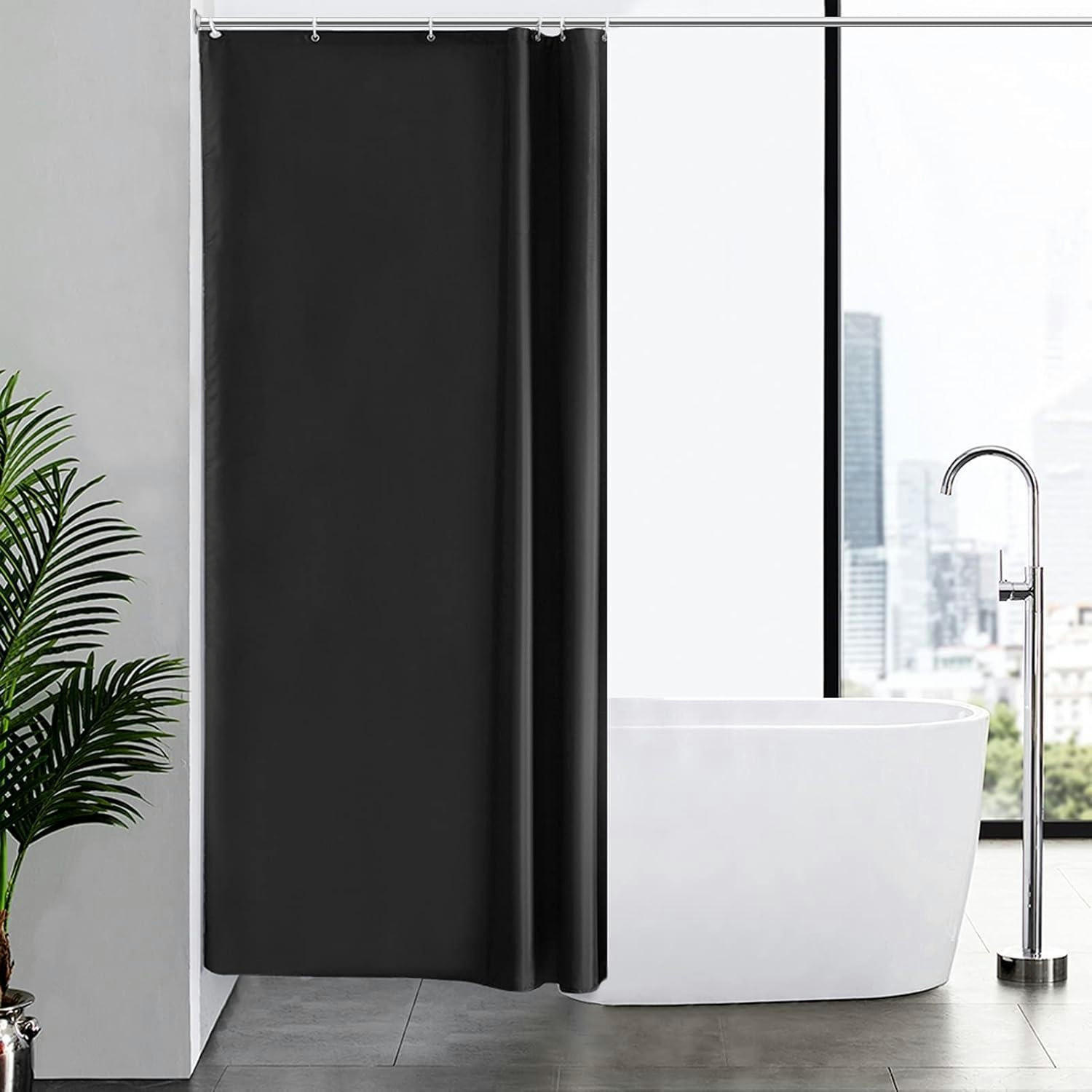 DUSCHVORHANG Schwarz 100 x 200 cm - Schwarz, Textil (100/200cm)