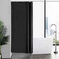 DUSCHVORHANG Schwarz 100 x 200 cm - Schwarz, Textil (100/200cm)