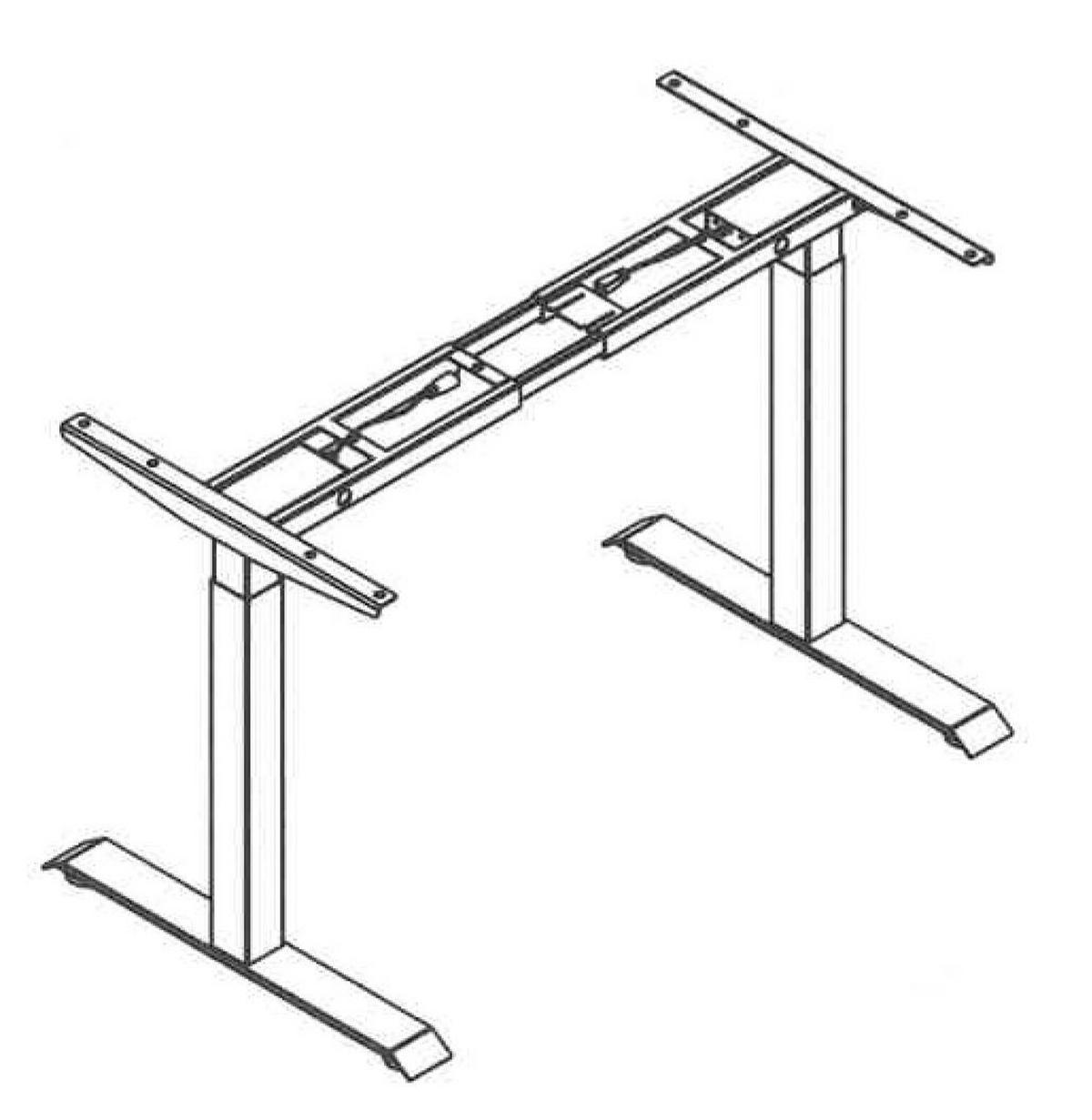 SCHREIBTISCH höhenverstellbar elektrisch Edithe 140x70 weiß/beton - Hellgrau, Holz (140/70/73cm) - 58aufmkessel