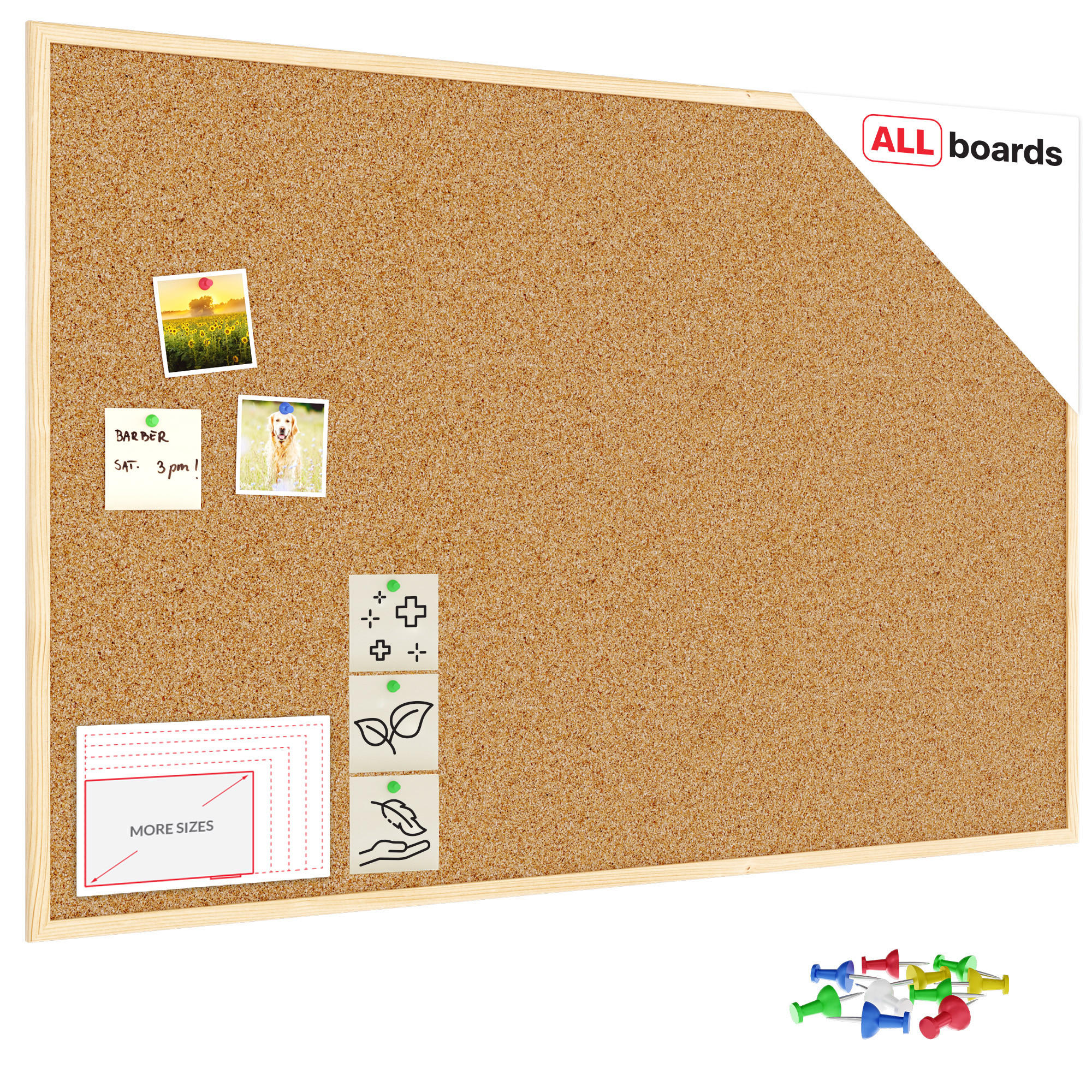 PINNWAND mit Naturholzrahmen 120x80cm - Braun, Holz (120/80/0.9cm) - ALLboards