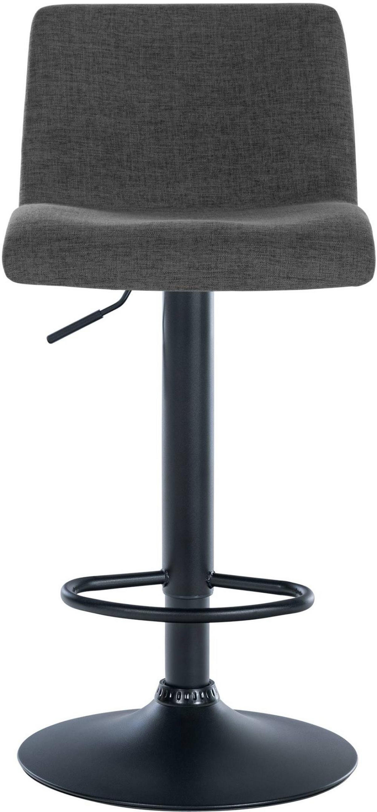 BARHOCKER 2er Set Stoff dunkelgrau - Dunkelgrau/Schwarz, Textil/Metall (39/84/36cm) - CLP