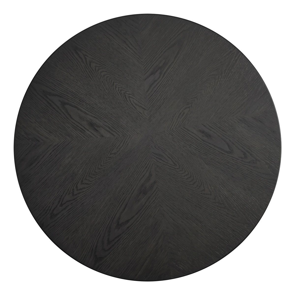 COUCHTISCH rund geriffelt Schwarz 78 cm mit Säulenfuß - Schwarz, Holzwerkstoff (78/78/38.5cm)